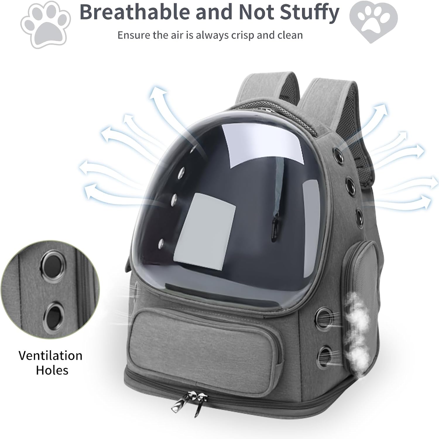 Cat Backpack Carrier for Cats and Small Dogs, Breathable Cat Bubble Backpack, Airline Approved Pet Travel Carrier for Hiking Camping Outdoor