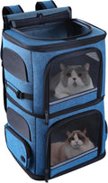Double Cat Carrier for 2 Cats,Dog Backpack Carrier for Medium Dogs,Double Compartment Pet Carrier Backpack for Dual Pets,for Outdoor Traveling/Stroll and Picnic