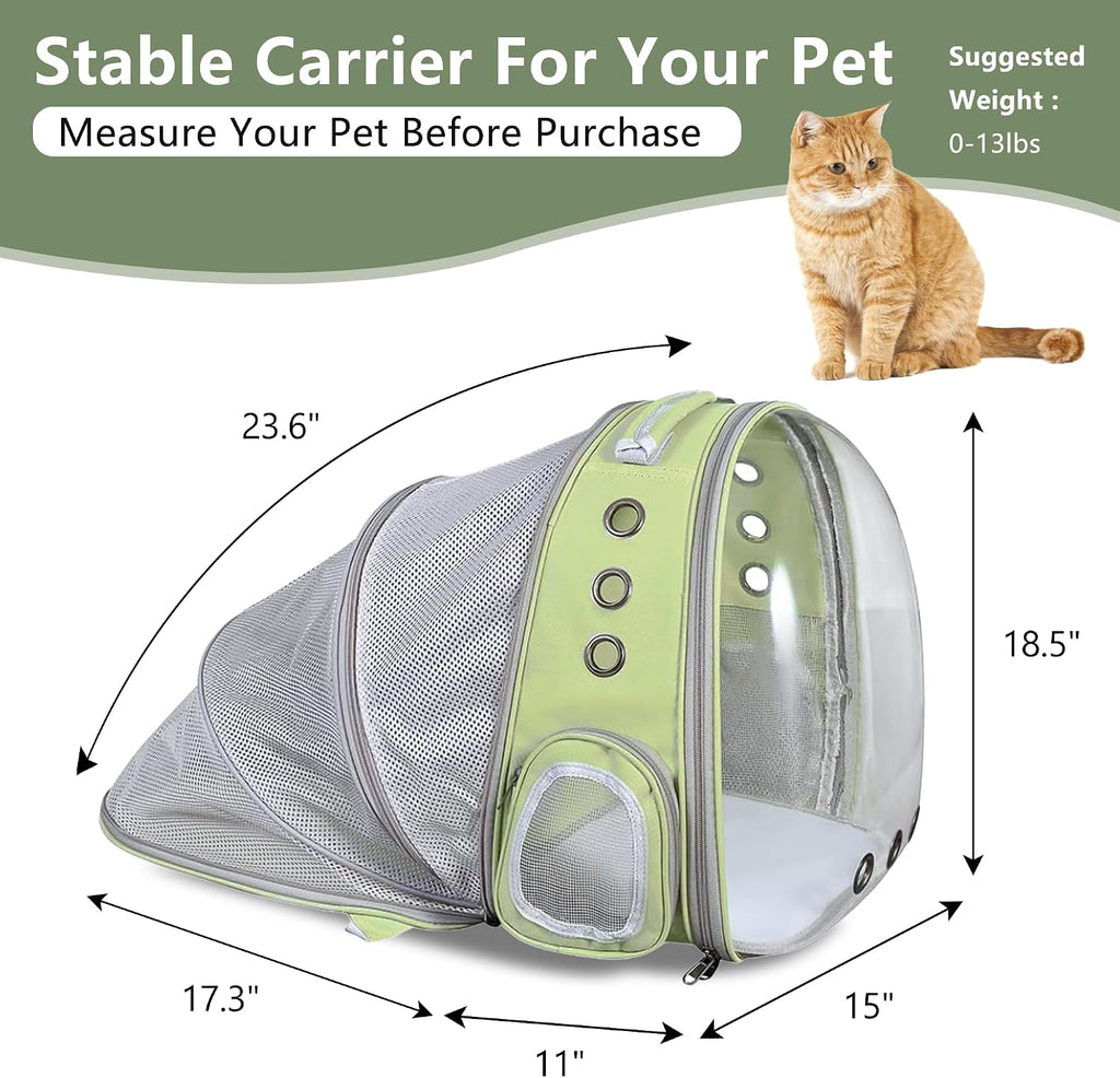 Cat Backpack Carrier, Expandable Breathable Pet Bubble Backpack for Cat Small Dog Airline Approved Pet Travel Carrying Bag for Hiking, Travel, Camping & Outdoor